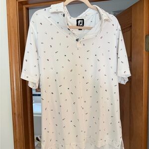FootJoy White Polo with golf icon logos